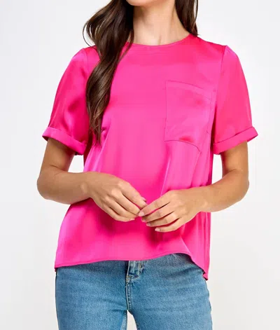 Strut & Bolt Satin Tee In Pink
