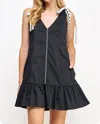 Strut & Bolt Scallop Poplin Dress In Black And White In Multi