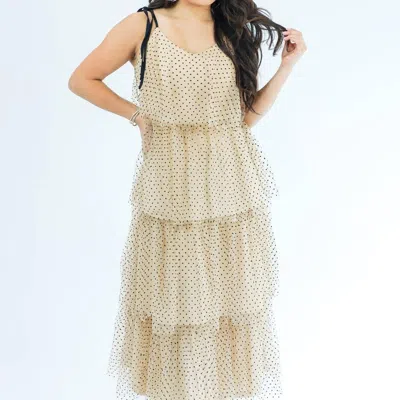 Strut & Bolt Seeking Fame Tiered Maxi Dress In Champagne In Beige