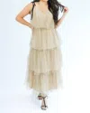 STRUT & BOLT SEEKING FAME TIERED MAXI DRESS IN CHAMPAGNE