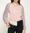 Strut & Bolt Sequin Sleeve Bodysuit In Pink
