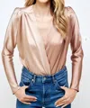 Strut & Bolt Sharon Color Block Bodysuit In Champagne In White
