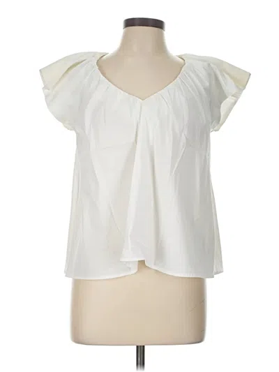 Pre-owned Strut & Bolt Short Sleeve Blouse In Ivory