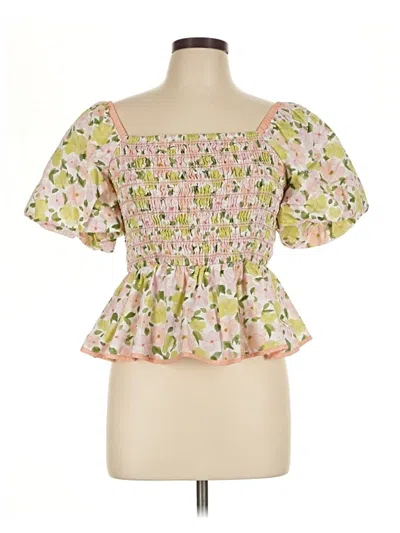 Pre-owned Strut & Bolt Short Sleeve Blouse In Pink