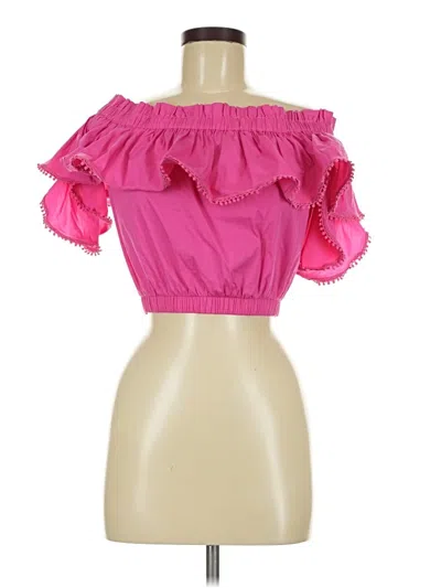 Pre-owned Strut & Bolt Short Sleeve Blouse In Pink