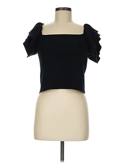 Pre-owned Strut & Bolt Short Sleeve Top Black Sweetheart Neckline Tops