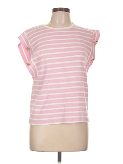 Pre-owned Strut & Bolt Short Sleeve Top Pink Boatneck Tops