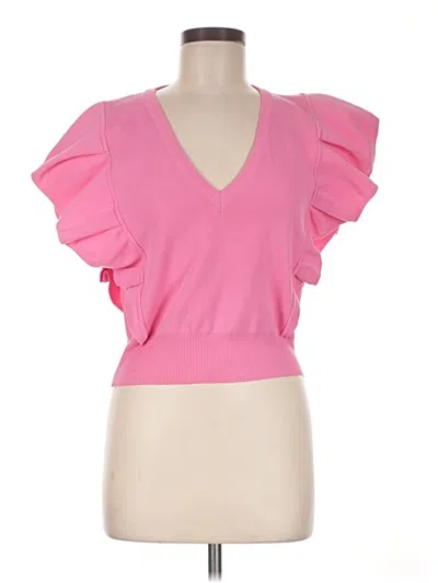 Pre-owned Strut & Bolt Short Sleeve Top Pink Sweetheart Neckline Tops