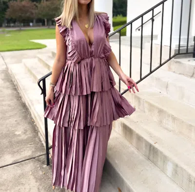 Strut & Bolt Sleeveless Pleats Layer Dress In Mauve In Multi