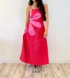 Strut & Bolt Sleeveless Side Cut-out Long Dress In Red/pink In Multi
