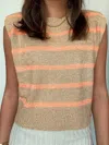 Strut & Bolt Sleeveless Striped Knit Top In Canteloupe In Multi