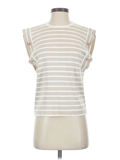 Pre-owned Strut & Bolt Sleeveless Top Ivory Keyhole Neckline Tops