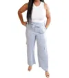 Strut & Bolt Soft Linen Cargo Pant In Blue In Blue
