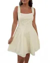 Strut & Bolt Square Neck Linen Dress In Butter Yellow In White