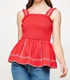 Strut & Bolt Stella Top In Red In Red