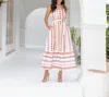 Strut & Bolt Tigers Maxi Dress In White/purple/orange In Multi