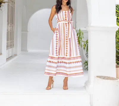 Strut & Bolt Tigers Maxi Dress In White/purple/orange