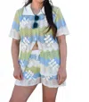 Strut & Bolt Women's Crochet Shorts In Green/blue/ivory In Multi