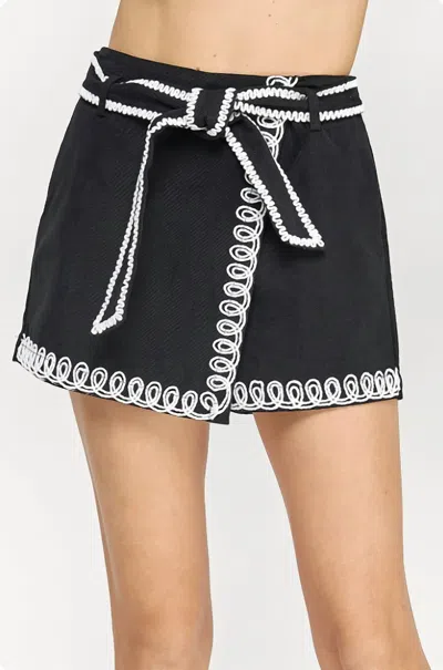 Strut & Bolt Women's Embroidery Detail Skort In Black