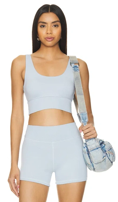 Strut This Arlo Sports Bra In Chambray