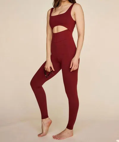Strut This Miller Jumpsuit In Mulberry In Red