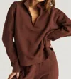 Strut This Parker Polo Sweatshirt In Fawn In Brown