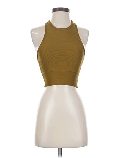 Pre-owned Strut This Tank Top Gold Halter Neckline Tops