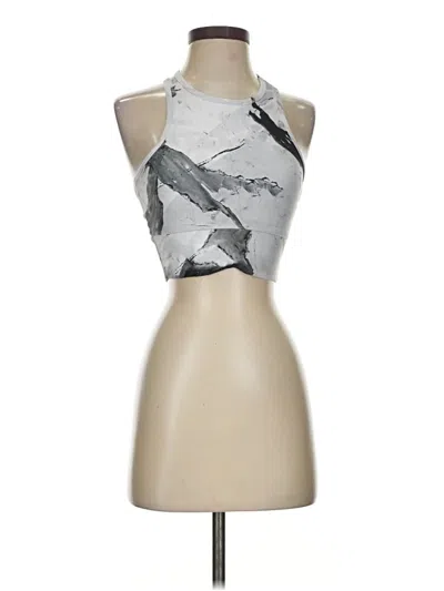 Pre-owned Strut This Tank Top Silver Halter Neckline Tops