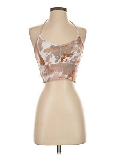 Pre-owned Strut This Tank Top Tan Halter Neckline Tops
