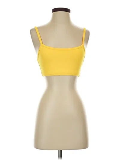 Pre-owned Strut This Tank Top Yellow Strapless Neckline Tops