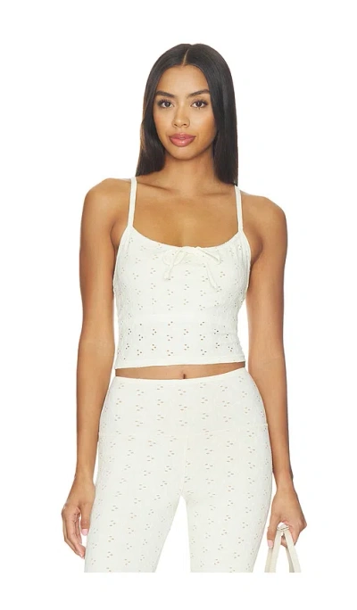 Strut This The Eyelet Tank Top In Pearl