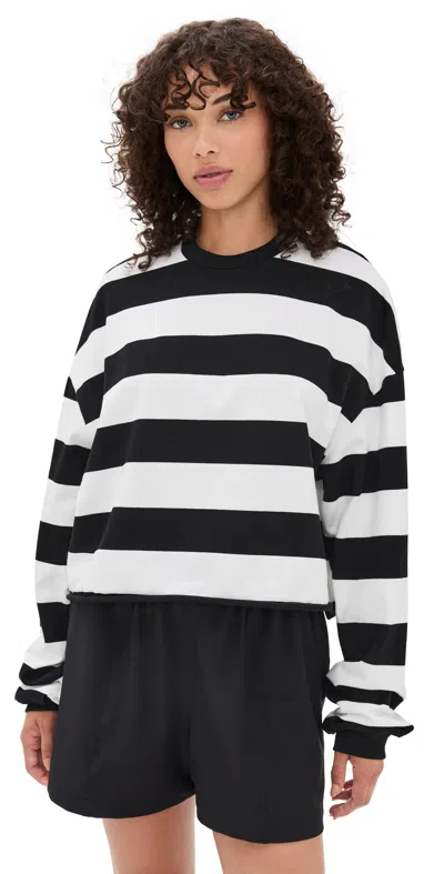 Strut This The Oxford Long Sleeve Shirt Black And White Stripe In Multi