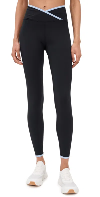 Strut This The Rae Ankle Leggings Black/baby Blue
