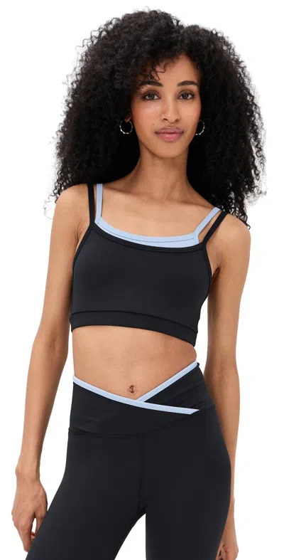 Strut This The Rhodes Bra Black/baby Blue