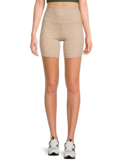 Strut This Women's Cove Animal Print Shorts In Cream Cheetah