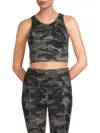 Strut This Women's Piper Camouflage Crop Top In Grey Moss Camo