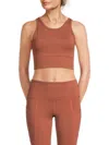 Strut This Women's Piper Solid Sports Bra In Auburn