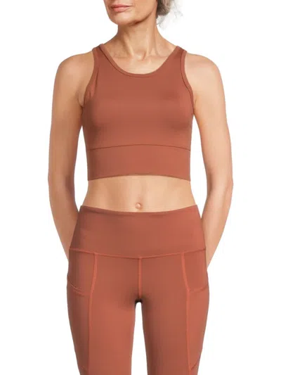 Strut This Women's Piper Solid Sports Bra In Auburn