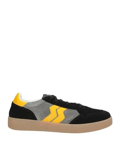Strype Man Sneakers Black Size 9 Leather In Multi