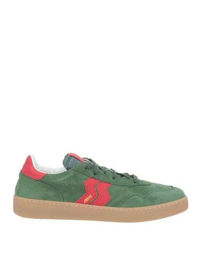 Strype Man Sneakers Green Size 9 Leather In Animal Print