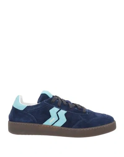 Strype Man Sneakers Navy Size 8 Leather In Blue