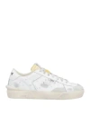 Strype Man Sneakers White Size 12 Leather, Textile Fibers In White