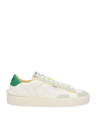 Strype Man Sneakers White Size 9 Leather, Textile Fibers