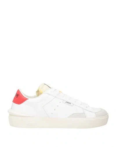 Strype Man Sneakers White Size 9 Leather, Textile Fibers