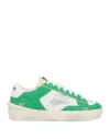 Strype Woman Sneakers Green Size 6 Leather, Textile Fibers