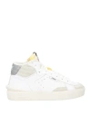Strype Woman Sneakers White Size 8 Leather, Textile Fibers In White