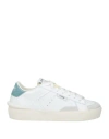 Strype Woman Sneakers White Size 8 Leather, Textile Fibers