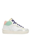 Strype Woman Sneakers White Size 8 Leather, Textile Fibers