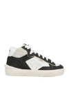 Strype Woman Sneakers White Size 8 Leather, Textile Fibers