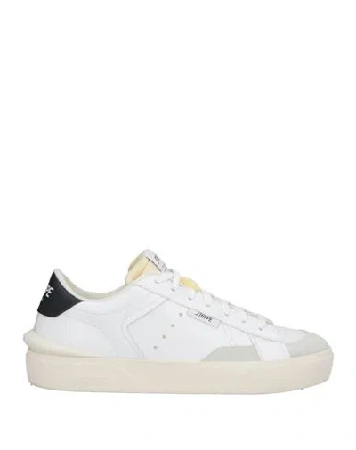 Strype Woman Sneakers White Size 8 Leather, Textile Fibers
